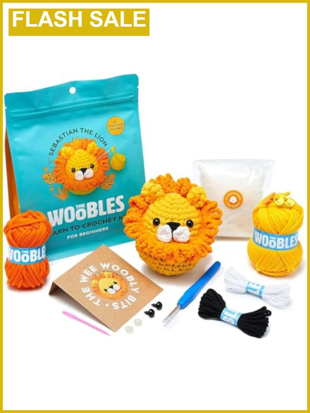 Crochet Kit for Beginners Sebastian The Lion Learn to Crochet